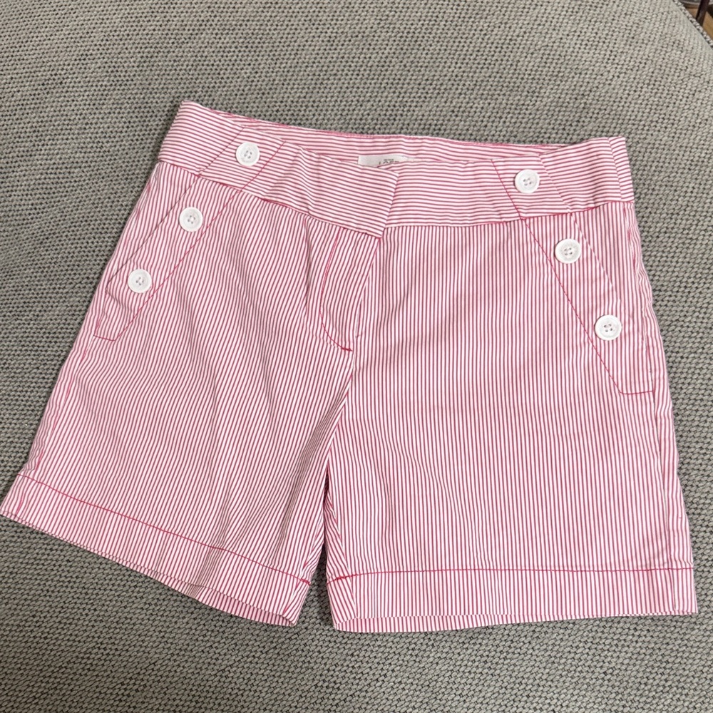 LOFT Red and White Striped Women's Shorts